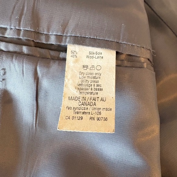 Lauren Ralph Lauren grey, black and blue houndstooth silk/wool blazer. 44s - Picture 7 of 9